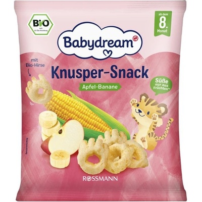 Babydream BIO Křupavá svačinka jablko-banan 30 g