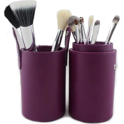 Sibel Okrúhle fialové puzdro s 12 štetci na make-up 0010082