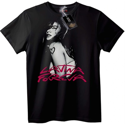 NOONEBRAND Тениска Латина Завинаги - 6XL, Black