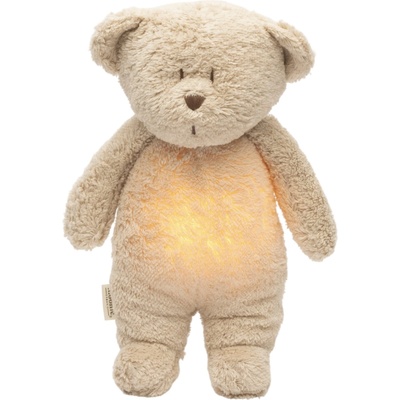 Moonie Мека играчка Moonie Organic 2.0 - Мечо, с нощна лампа и успокояващи звуци, Sand (M-MSA2)