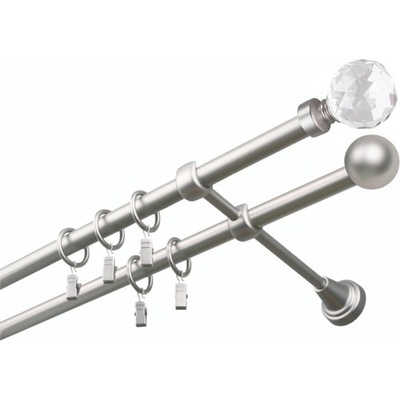 GARNÝŽE-HEBR Garnýž Koule crystal satina dvojitá 280 cm