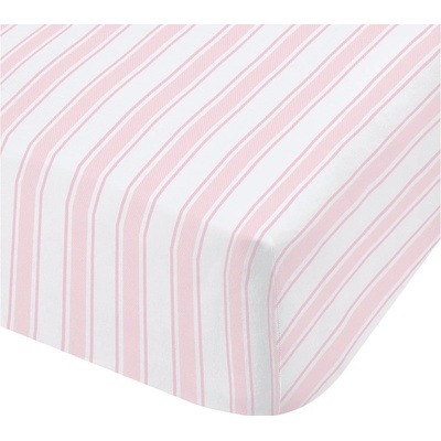 Bianca Růžovo-bílé bavlna prostěradlo Check and Stripe 90x190