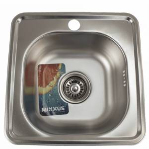 Mixxus z4848-06-160e (satin) кухненска мивка от неръждаема стомана (8565) Мивка за вграждане