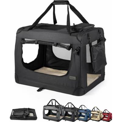Lionto přepravní box pro psy z textilu černý 58 x 82 x 58 cm