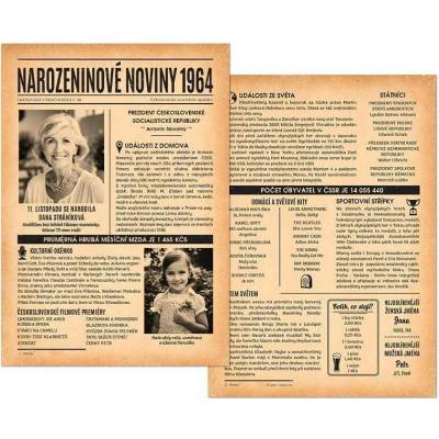 Narozeninové noviny 1964 – dvoustranné nebo jednostranné - E-mailem