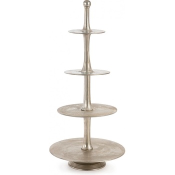 Bizzotto МАЛЕТ СРЕБЪРНА ДЕКОРАТИВНА СТОЙКА ЗА ТОРТИ 4 НИВА h123 (0184867)