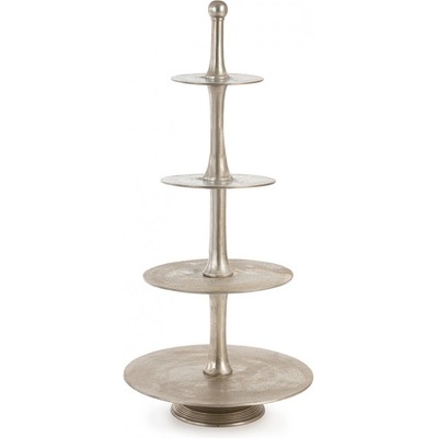 Bizzotto МАЛЕТ СРЕБЪРНА ДЕКОРАТИВНА СТОЙКА ЗА ТОРТИ 4 НИВА h123 (0184867)