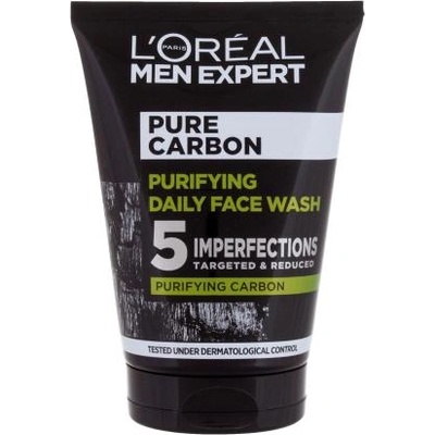 L'Oréal Men Expert Pure Carbon Purifying Daily Face Wash Почистващ гел Мазна кожа 100 ml за мъже