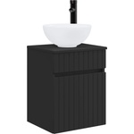 vidaXL Мивка за стена Черно 39 x 41 x 64, 5 см Инженерна дървесина (890553)