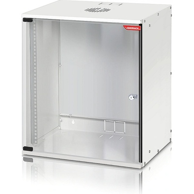 Formrack 19" Wall Mounted rack 12U SOHO 512/400mm, height: 582mm, loading capacity: 50kg. , tempered glass door, 19" front rails (SH-12U)