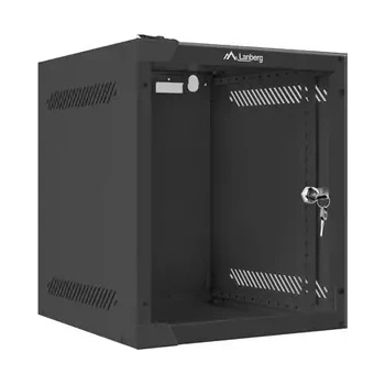 Image 1 of Lanberg Комуникационен шкаф, Lanberg rack cabinet 10" wall-mount 6U / 280x310 for self-assembly (flat pack), black (WF10-2306-10B)
