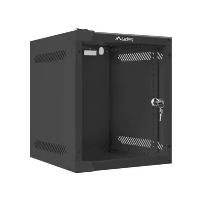 Lanberg Комуникационен шкаф, Lanberg rack cabinet 10" wall-mount 6U / 280x310 for self-assembly (flat pack), black (WF10-2306-10B)