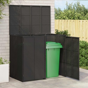 vidaXL Кутия за боклук 2 бр. Черно 130 x 80 x 115 см Полиетилен (42008242)