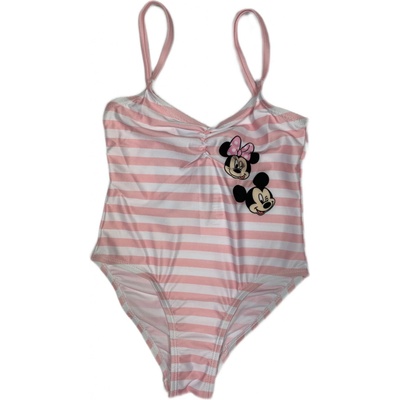 EPlus Jednodielne plavky Minnie Mouse pruhované ružové
