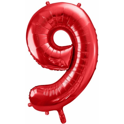 vybavsenaparty Fóliová číslice červená '9' 86 cm