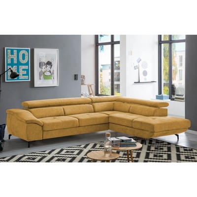 COTTA Ъглов диван brescia с ракла, разтегателен, десен, жълт (ct0021)