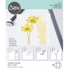 Sizzix Plastová šablóna Kvety 4 ks