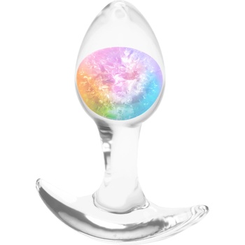 NS Novelties - прозрачен анален плъг - S (дъга)