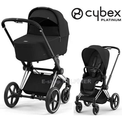 Cybex Priam Chrome Black 2v1 + korba Sepia Black 2025