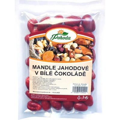 Velkoobchod Pohoda Jahodové mandle v bílé čokoládě 200 g