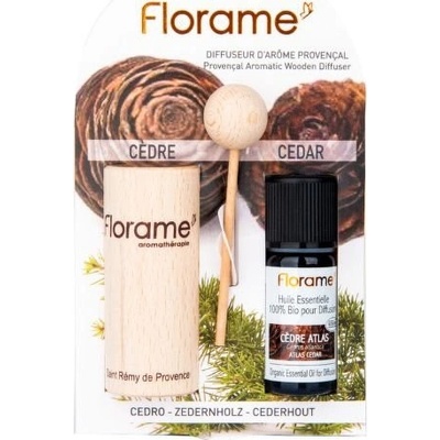 Florame Difuzér provensálský dřevěný + éterický olej Cedr 10 ml