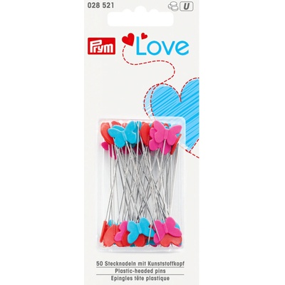 PRYM Špendlíky quiltovací LOVE 10285210, růžovo-tyrkysové, 0,6x50mm, 50 kusů