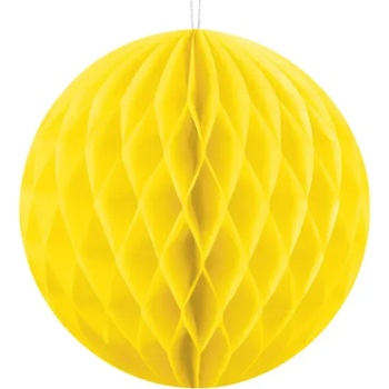 PartyDeco Хартиена топка - жълта 10см