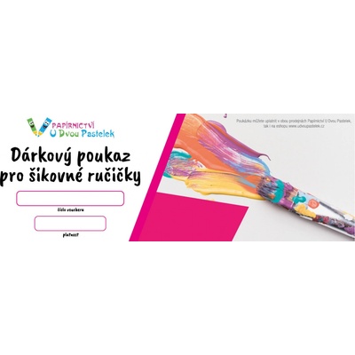 Dárkový poukaz- VOUCHER Pro šikovné ručičky Hodnota dárkového poukazu: 500