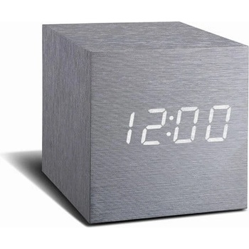 Gingko Сив будилник с бял LED дисплей Часовник Cube Click - Gingko (GK08W6)