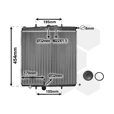 Chladič vody pro motor VAN WEZEL 40002188