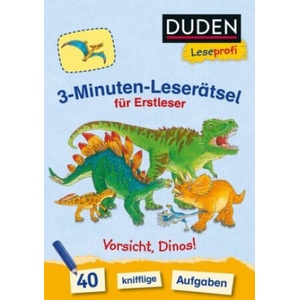 Duden Leseprofi - 3-Minuten-Leserätsel für Erstleser: Vorsicht, Dinos! | Susanna Moll, Sebastian Coenen (2022)