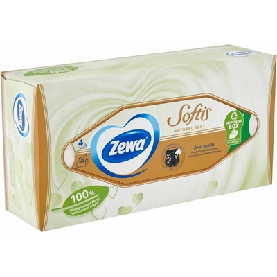 Zewa Softis Natural Soft papierové vreckovky 80 ks