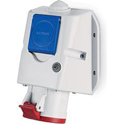 SCAME Промишлен комбиниран контакт 3P+N+Е 32A+шуко IP54 серия Optima (SC21-513.3257-DF)