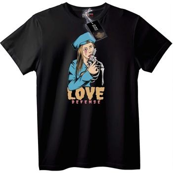 NOONEBRAND Тениска Любов и Защита - 2XL, Black