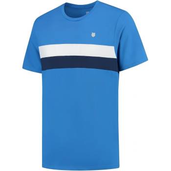 K Swiss Тениска K Swiss Men's KS Core Team Striped Crewneck Short-Sleeve Performance T-Shirt - French Blue