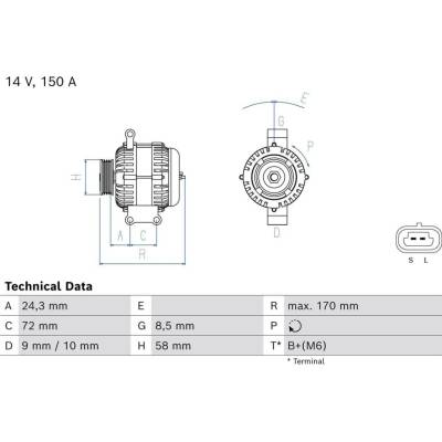 Generátor BOSCH 0 986 085 110 (0986085110)
