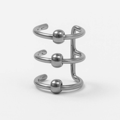 SARINES Stříbrný earcuff se třemi řadami kuliček S1148