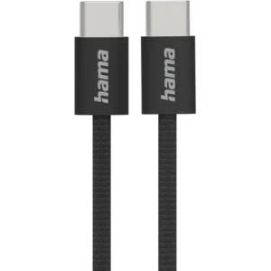 Hama Кабел за зареждане "Fabric", USB-C - USB-C, 1 m, Nylon, черен (HAMA-195002) - xtreme