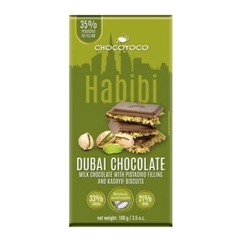 Chocoyoco čokoláda Dubai dubajská pistácie Kadayif 100 g