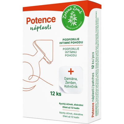Zelená Země Potence - náplasti pro muže, 12 ks