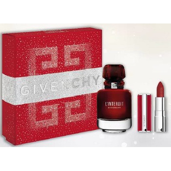 Givenchy L'Interdit Eau de Parfum Rouge EDP 50 ml + Le Rouge Deep Velvet mini rtěnka N°37 Rouge Grainé 1,5 g, dárková sada