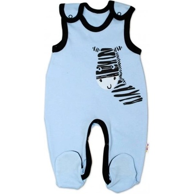 Baby Nellys Dojčenské bavlnené dupačky Zebra modré