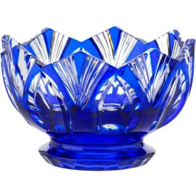 Bohemia Crystal Mísa Lotos modrá 130 mm