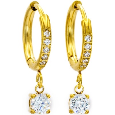 BRUNOshop.cz Visací náušnice KAMÍNEK gold S4530