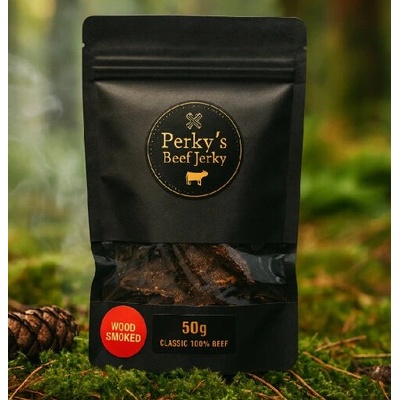 Perky´s Jerky Sušené Hovädzie Mäso Classic 100% Beef (Wood Smoked) 50 g