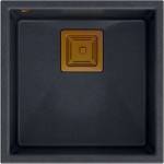 Quadron Unique David 40 композитна мивка за под плот, черна - медна, 42x42 см (HQD4242U8-C1) Мивка за вграждане