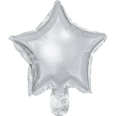 Party Stříbrné fóliové balónky hvězda 25 cm – sada na oslavu
