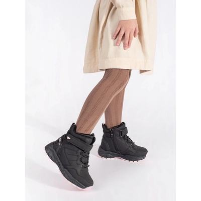 Luxusní kotníkové boty dětské bez podpatku černé