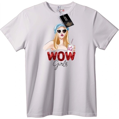 NOONEBRAND Тениска Момиче WOW със Сок - XS, White