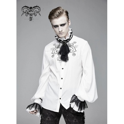 Devil Fashion košele Drunk in Paris Gothic biela